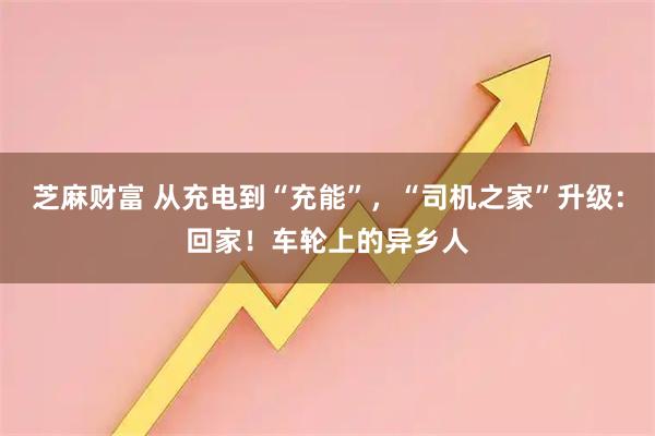 芝麻财富 从充电到“充能”，“司机之家”升级：回家！车轮上的异乡人