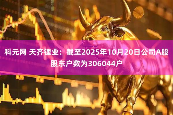 科元网 天齐锂业：截至2025年10月20日公司A股股东户数为306044户