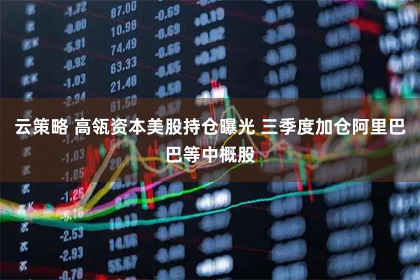 云策略 高瓴资本美股持仓曝光 三季度加仓阿里巴巴等中概股